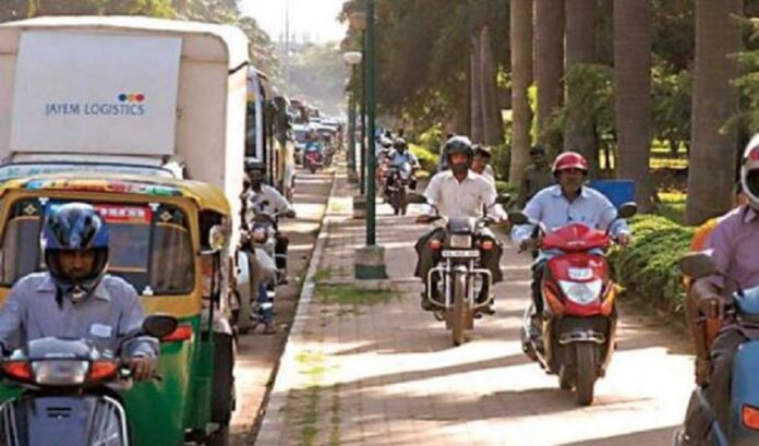 bike on footpath